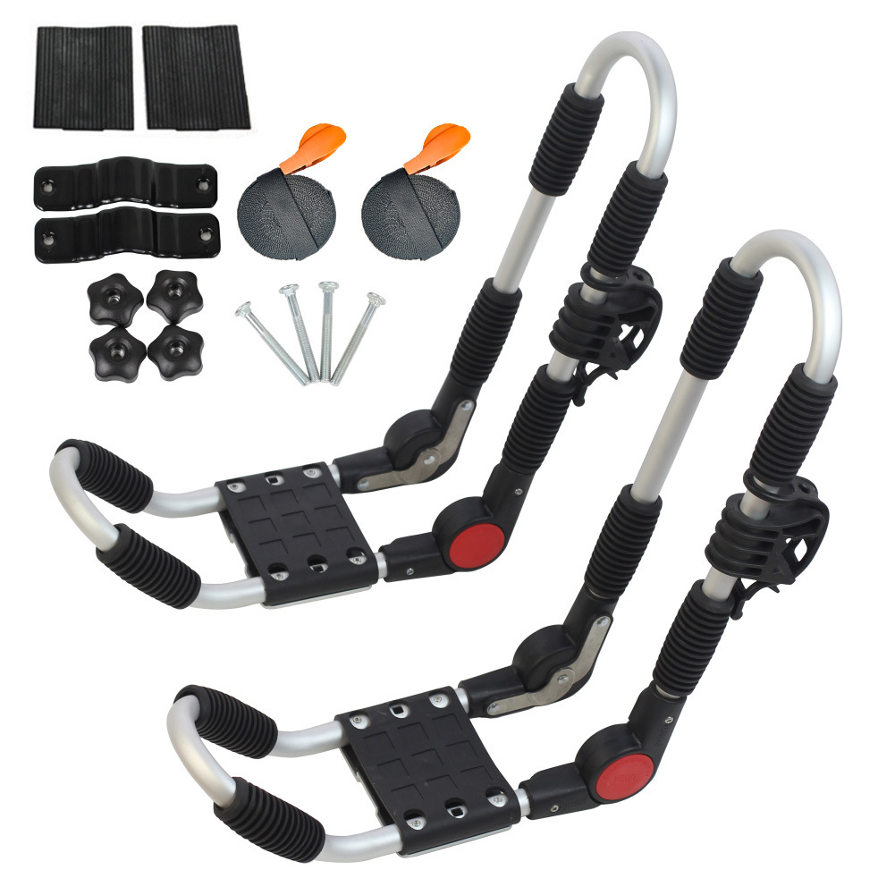 Factory wholesale adjustable folding kayak canoe roof rack with 2 4 m webbing load 75KG