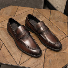 Men  Leather Dress Shoes Fashion Non-slip Loafers Plus Size