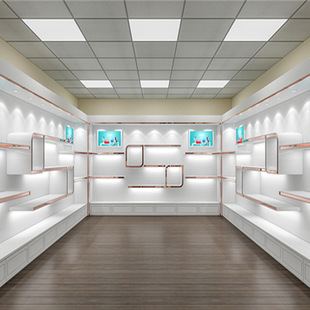 Factory direct wooden paint display cabinet cosmetics company Exhibition Hall sample display cabinet live bag container