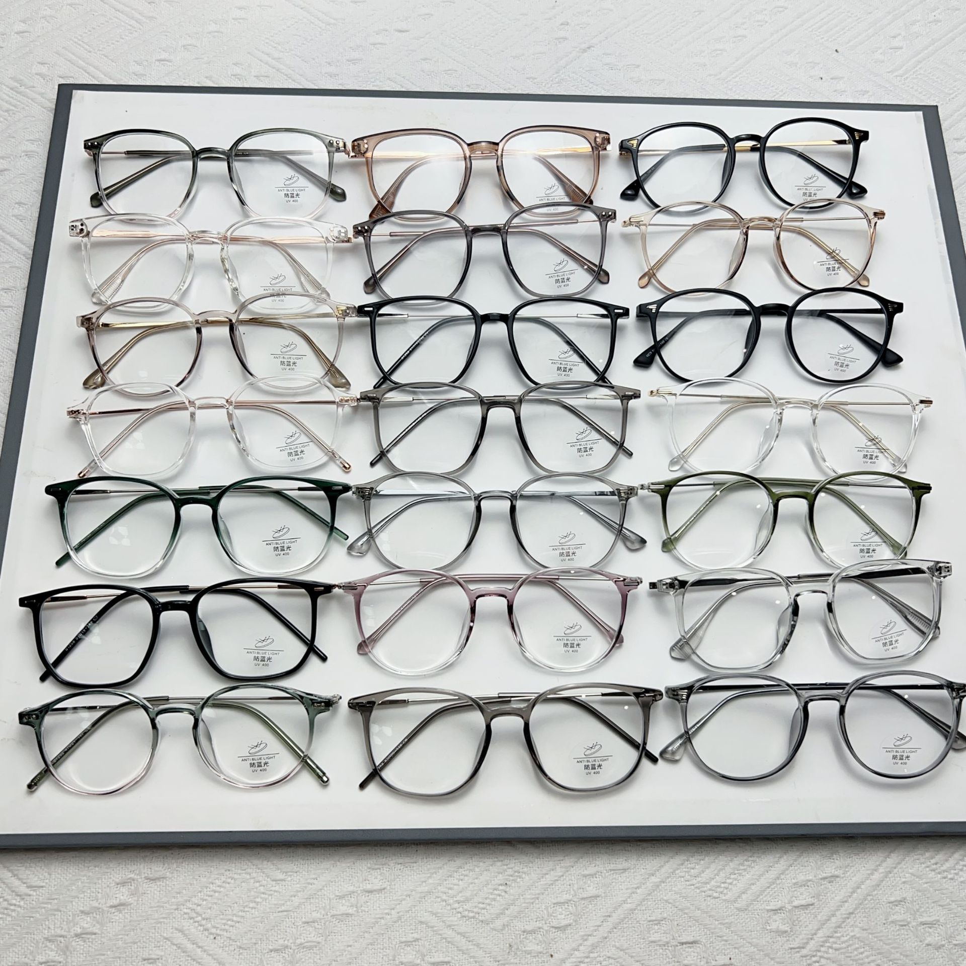 丹陽金ゴムブルーレイ防止合金TR90ネット赤レトロ素顔楕円グラデーション平光鏡放射線防止メガネフレーム