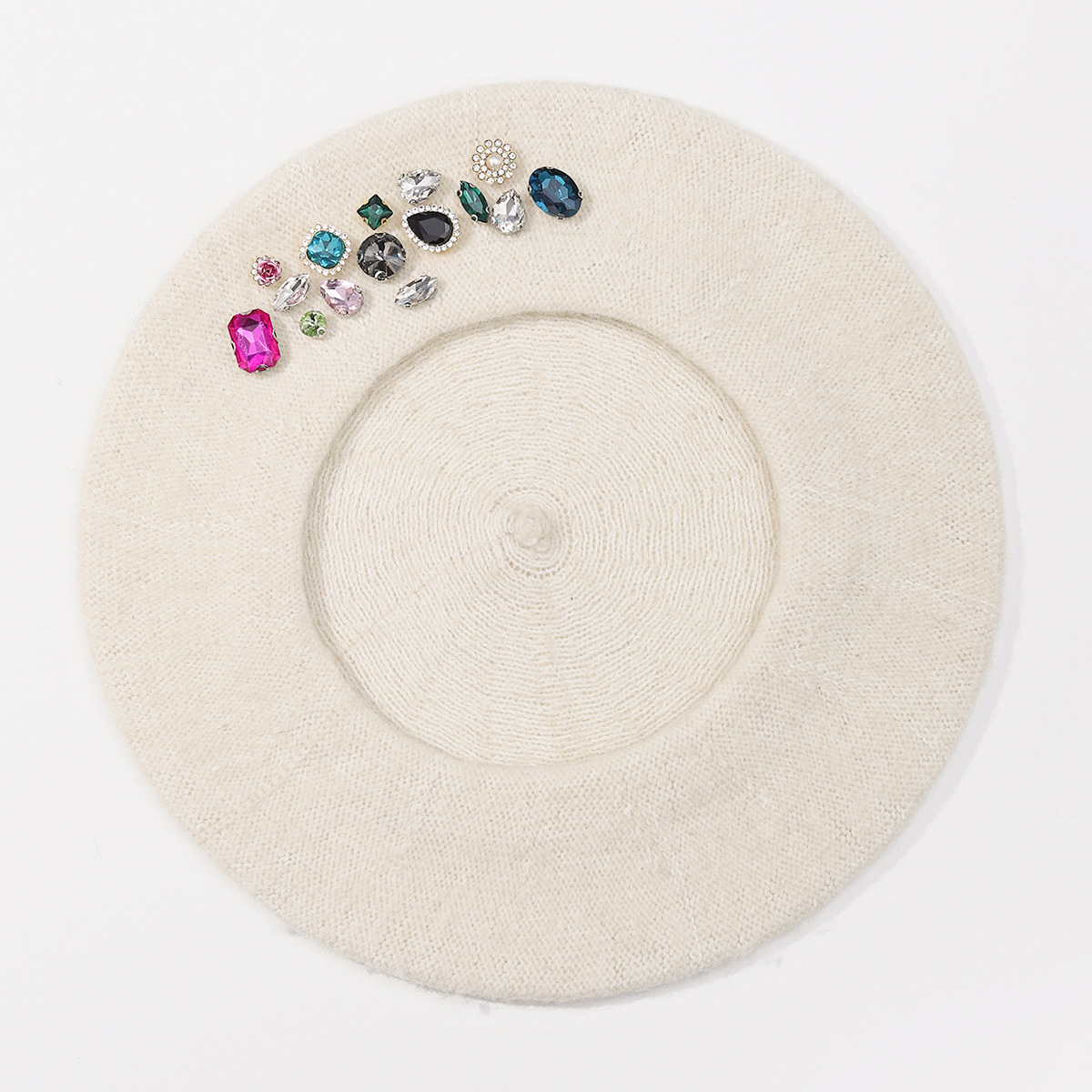 Unisex Neue Herbst- und Wintermütze aus Wolle für Malerinnen, koreanische Version des vielseitigen Hutes mit Strass-Baskenmütze, modischer achteckiger Hut, trendiger Hut_voghion.com