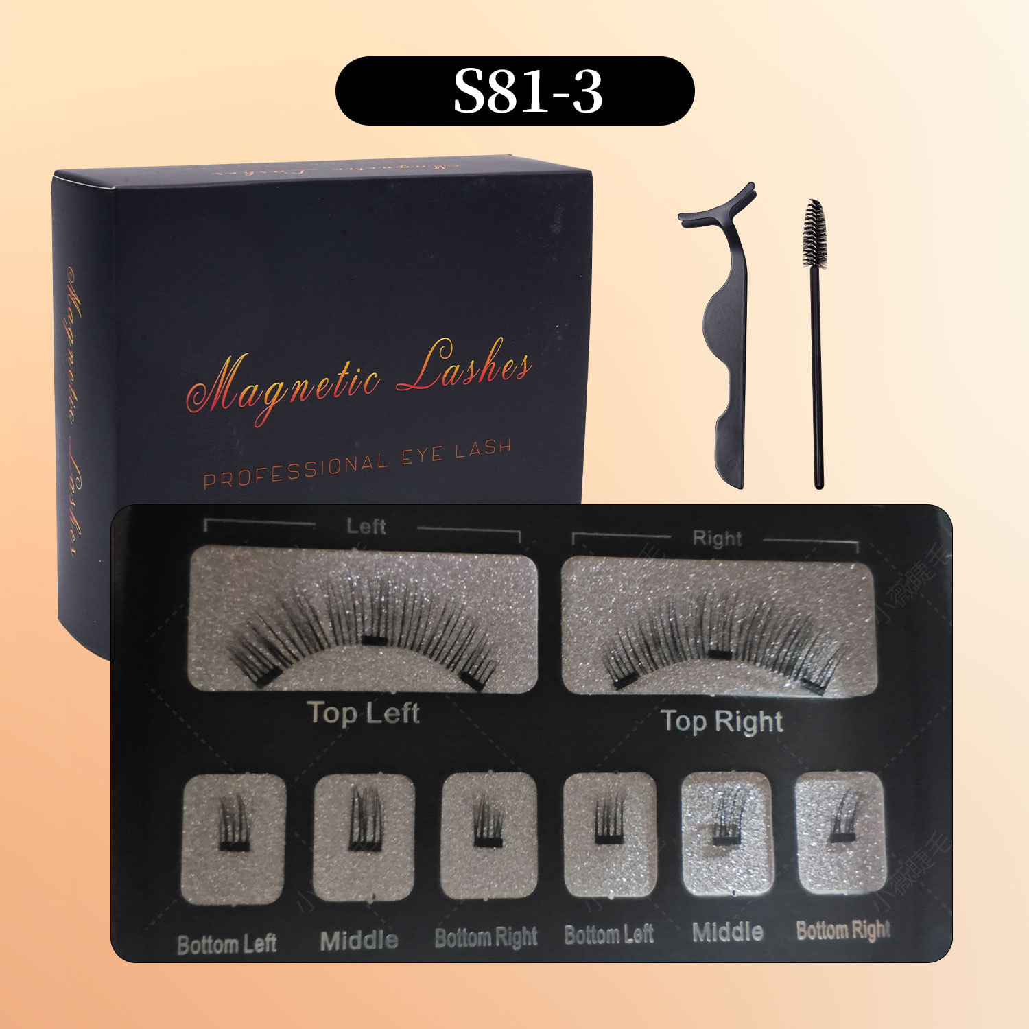 Conjunto de pestañas magnéticas segmentadas transfronterizas Little Devil Pestañas gruesas y realistas Tres imanes de alta gama Pestañas postizas