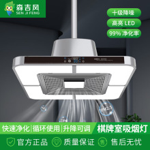 棋牌室麻将机吸烟灯空气净化灯棋室麻将馆吸烟净化器升降吊灯抽烟