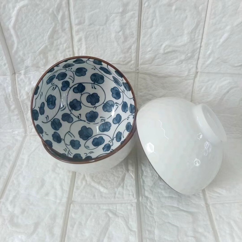 Tacos de cerámica de estilo japonés, cuenco de arroz retrógrado, cuenco de desayuno, postre, cuenco de arroz, cubiertos de color esmaltados