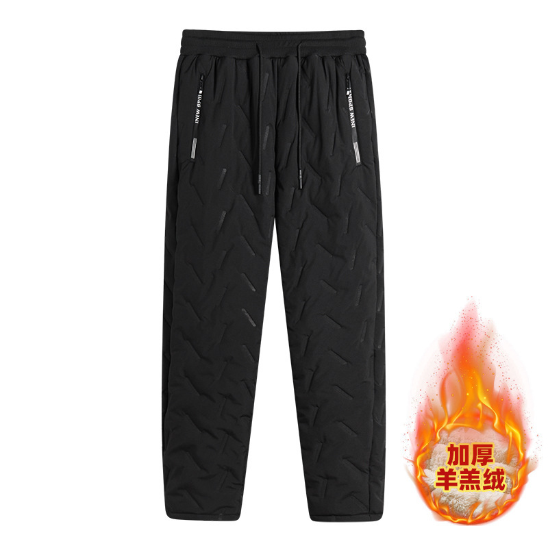 Traje de abrigo de algodón acolchado de invierno transfronterizo nuevo traje de abrigo de algodón acolchado de lana de cordero cálido engrosado para hombres pantalones de algodón acolchado conjunto completo abrigo de algodón acolchado traje de dos piezas