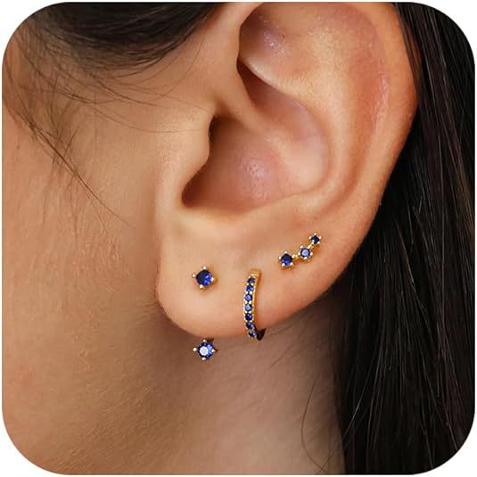 European American Cross-border Fashion Accessories, Versatile Copper Inlaid Colorful Zircon Elegant And Stylish Pierced_voghion.com