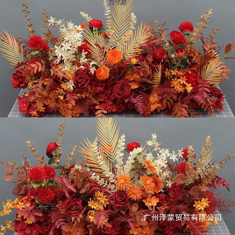 Новая свадебная большая напольная композиция из шелковых цветов, готовое украшение, композиция из эвкалипта, свадебный флористический декор для стола и дорожки