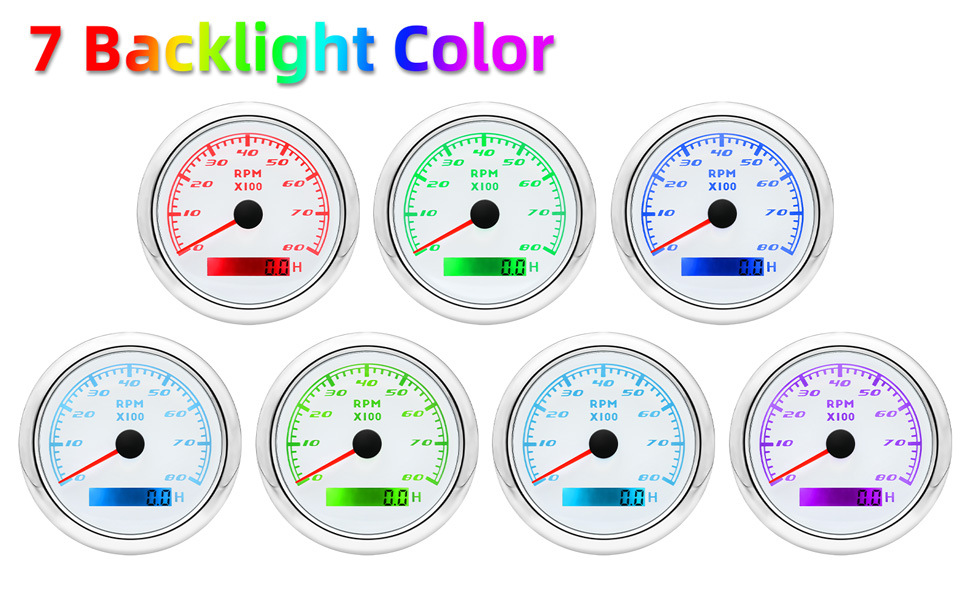 85mm tachometer 12V24V universal model for truck modification, adjustable motorcycle engine tachometer