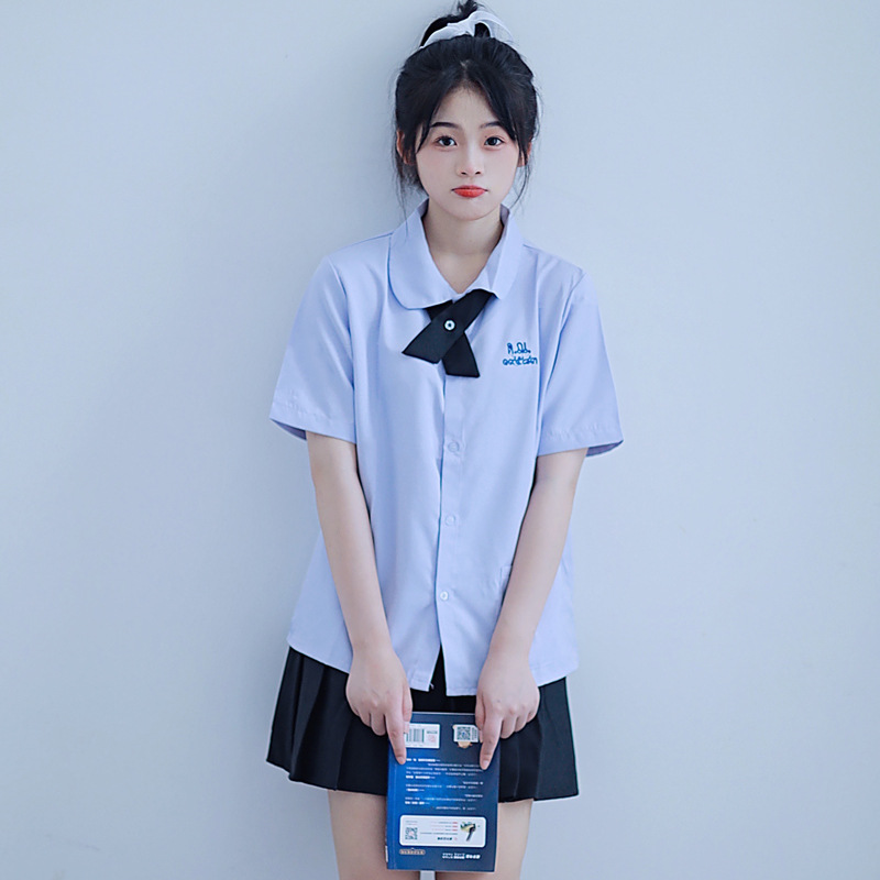 태국 스타일 학교 유니폼 JK 유니폼 여성 대학 스타일 노나 셔츠 전체 세트 남성과 여성을위한 고등학교 졸업 수업 세트