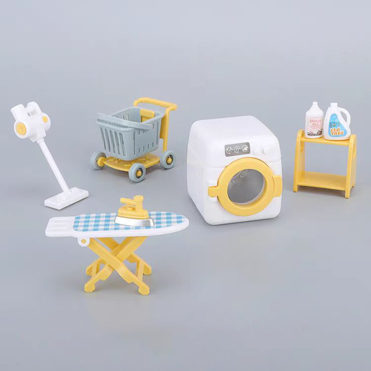 Cross-border miniature simulation play house washing machine toy suit children mini doll house small furniture DIY model