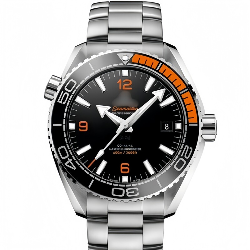Haima 600 Quarter Orange Ocean Universe Black Dial Orange Bezel Steel Band Men's Automatic Mechanical Diving Wristwatch
