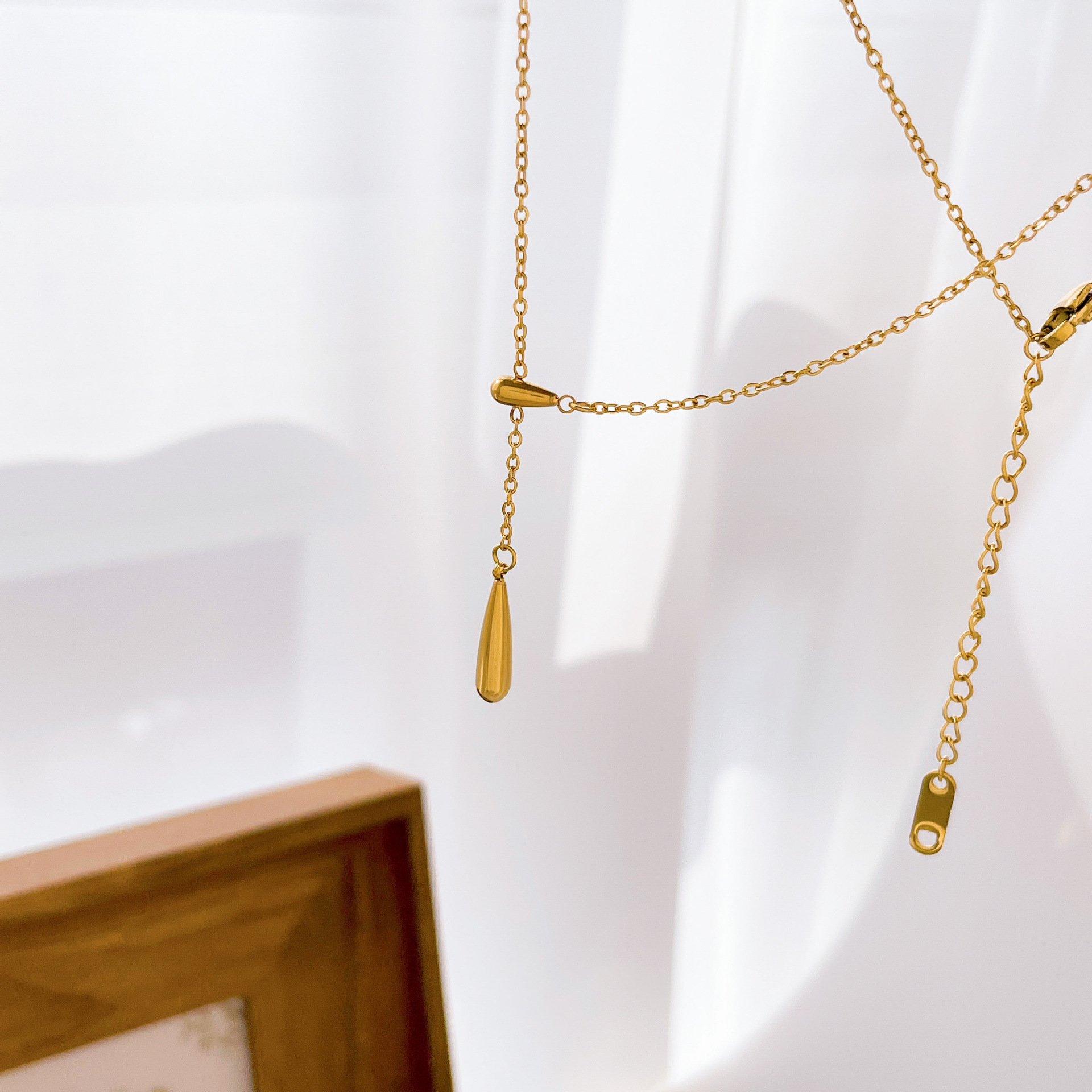 Simple Style Heart Shape Titanium Steel Patchwork Pendant Necklace_colorza_3