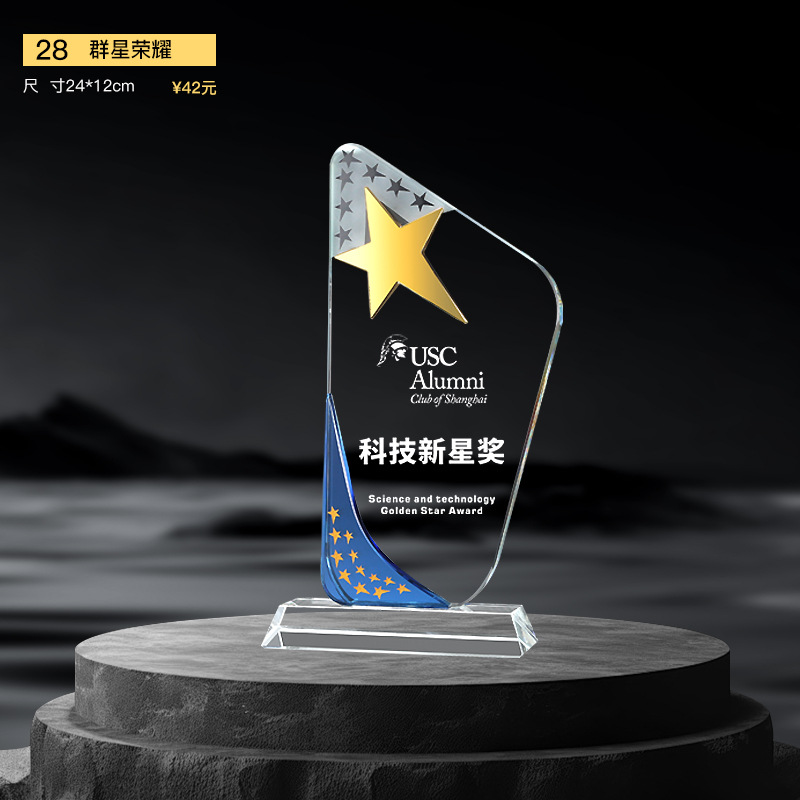 Nuevo trofeo de cristal Medalla de impresión en color de resina Reunión anual Premios de empleados destacados Competencia de baile deportivo Trofeo de metal