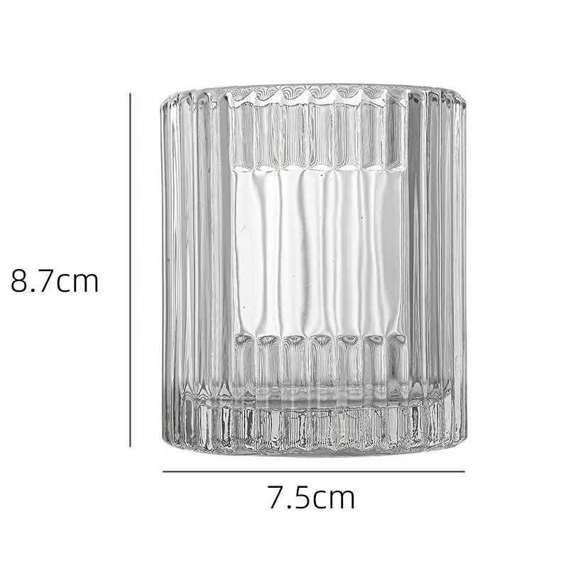 Relieve taza de cera de incienso taza de vidrio punto vertical cuadrado taza de cera de té encaje taza de candelabro hecha en casa candelabro DIY