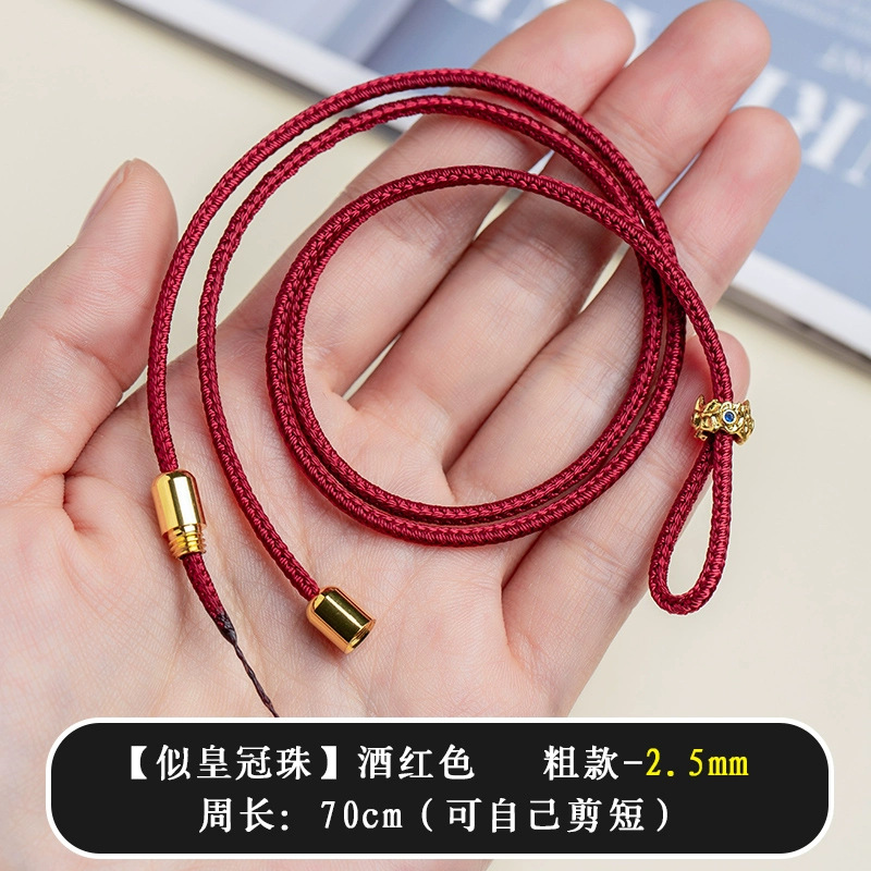 Ping An de alta gama cuerdas de collar colgante de oro cuerdas de mano tejida ocho tesoros brújula anillo cabeza de Buda