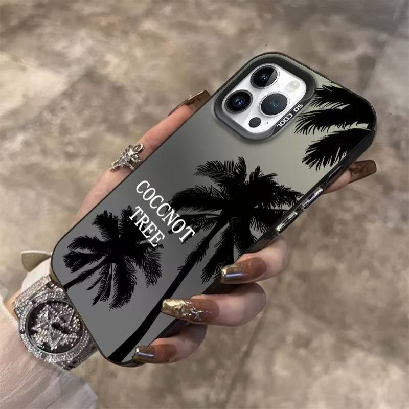 Nueva silueta de árbol de coco para iPhone 16 funda para teléfono móvil Apple 15promax/14 anti-caída 13pro12 Premium
