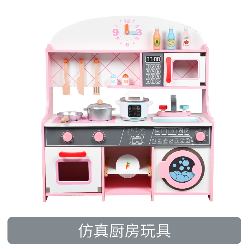 Juego de madera transfronterizo juguetes educativos esquina casa de muñecas villa castillo habitación de niños simulación escena de la vida