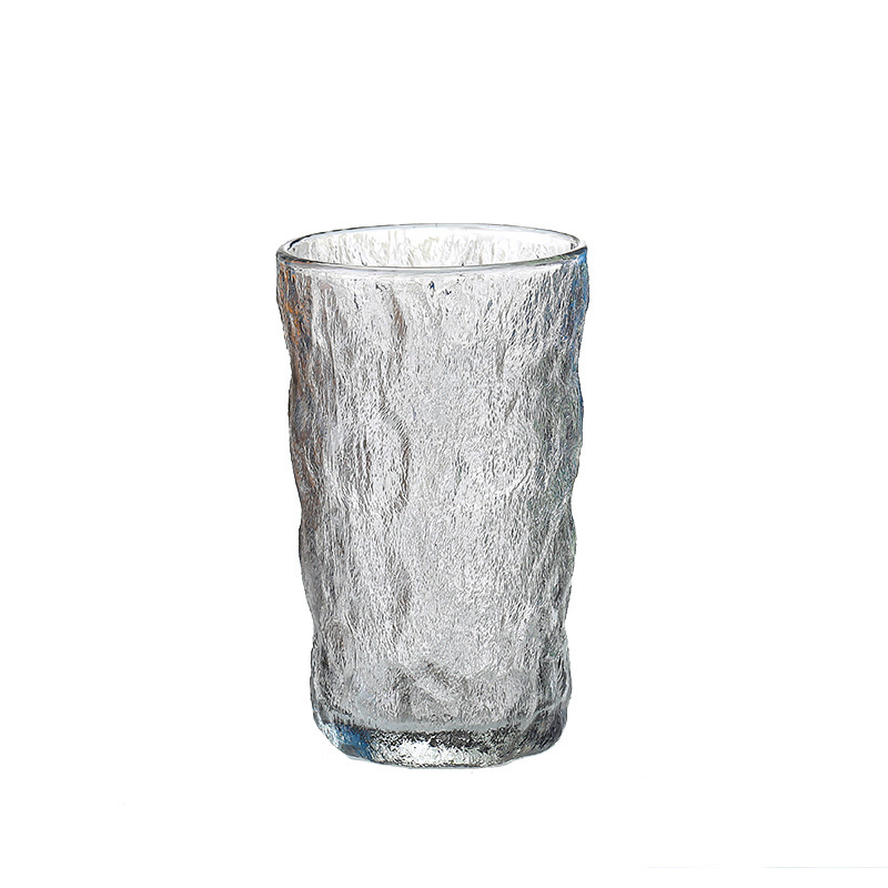 Taza de glaciar de vidrio simple taza de agua casera taza de jugo de cerveza transparente taza colorida taza de té de frutas
