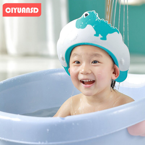 Shampoo Cap Children's Shower Cap Crown Infant Shampoo Cap Waterproof Adjustable Silicone Ear Protector Baby Shampoo Artifact