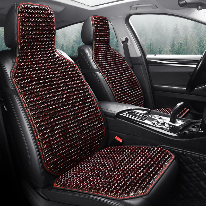 Car seat cushion summer cooling pad single piece wood bead breathable rear seat summer ventilation seat cover all-season universal breathable bead