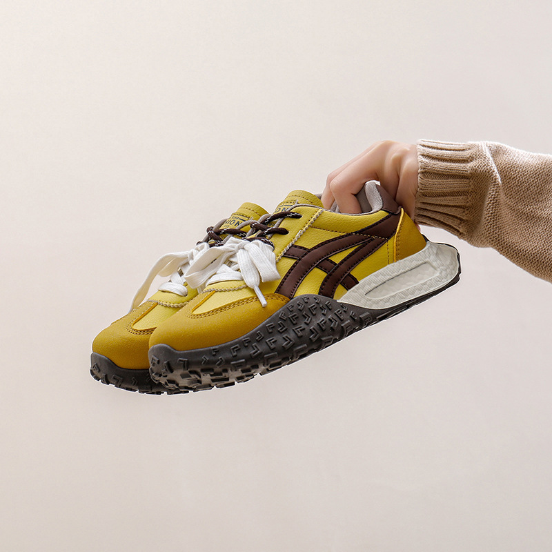 2025 primavera transfronteriza nueva suela gruesa alta zapatos de entrenamiento de alta calidad para mujeres retro color casuales zapatos de arco arco Gump