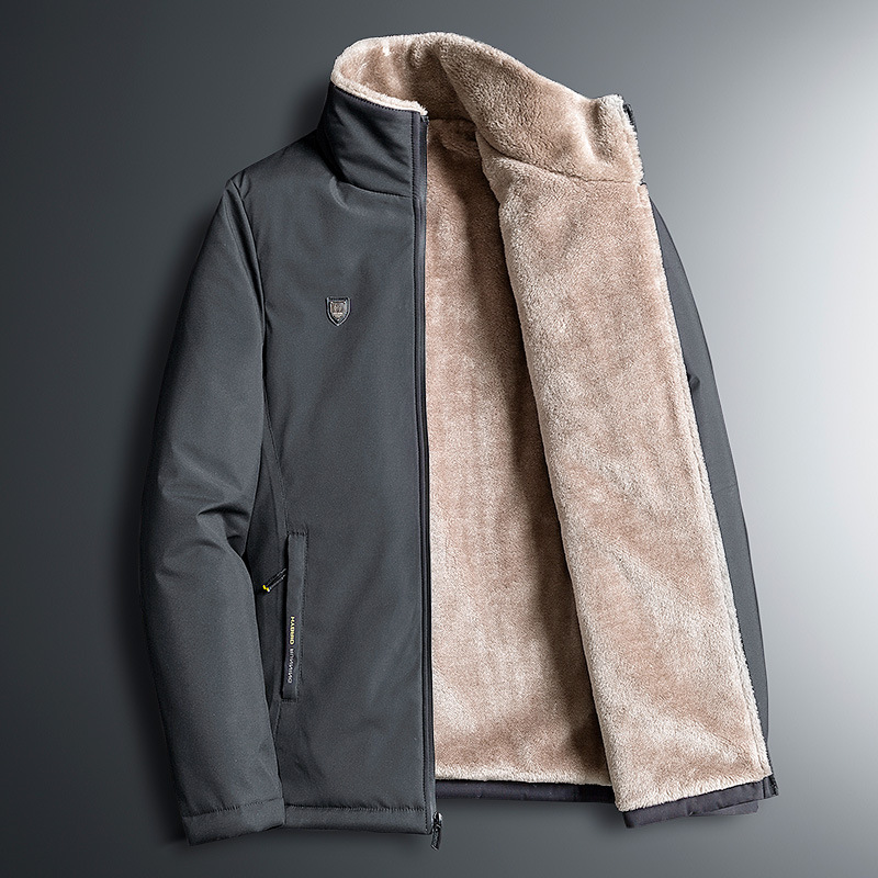 Chaqueta acolchada de algodón de lana de cordero de alta calidad abrigo de algodón acolchado de hombres de mediana edad