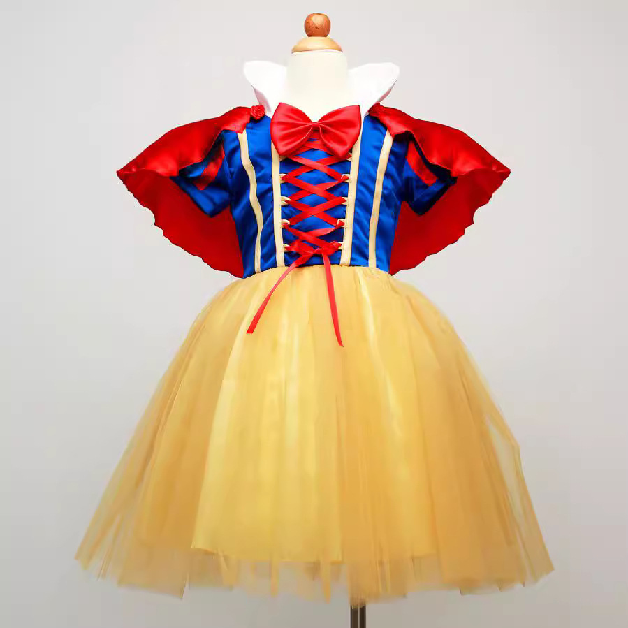 Halloween Kidsren's Costume Girl Snow White Dress Cosplay Costume Wedding Dress Performance Tutu Skirt