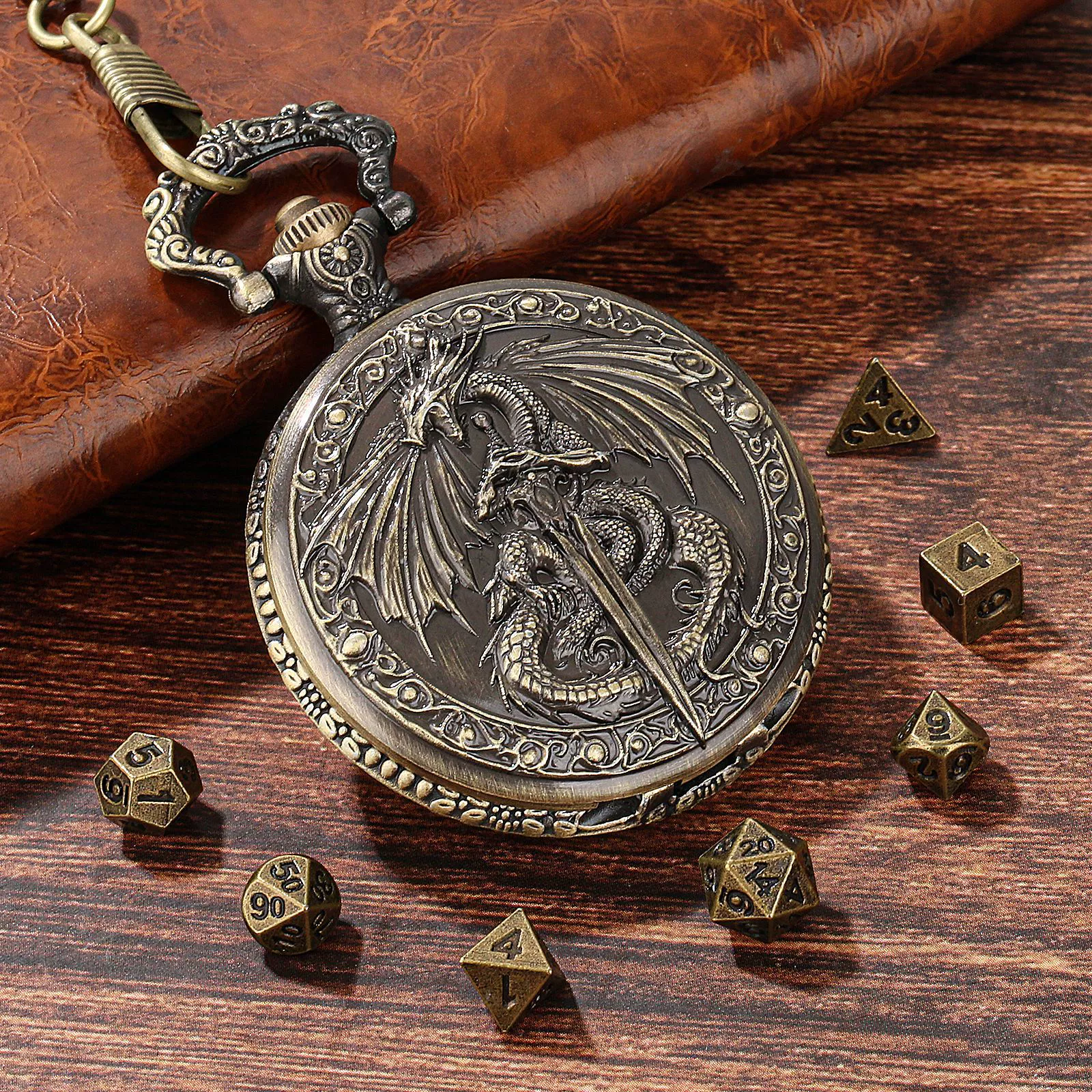 Кости (игральные), аксессуар, карманные часы, ретро объемный корпус