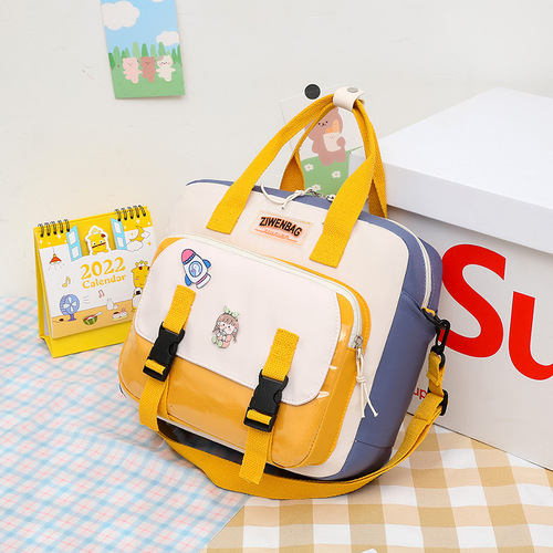 Primary school students' tutoring bag, boy's art bag, children's class book bag, single shoulder tutoring bag, double shoulder waterproof document bag