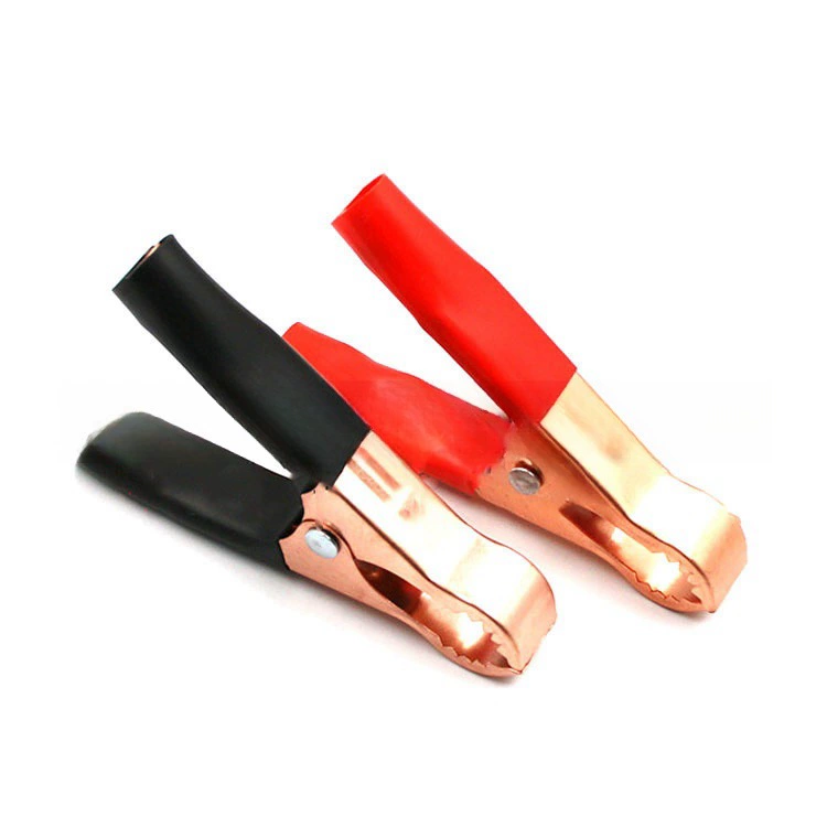 Зажим для аккумулятора с зажимом для зарядки зубов Зажим для аккумулятора с медным покрытием крокодила 12V 24V 50A медный тестовый зажим