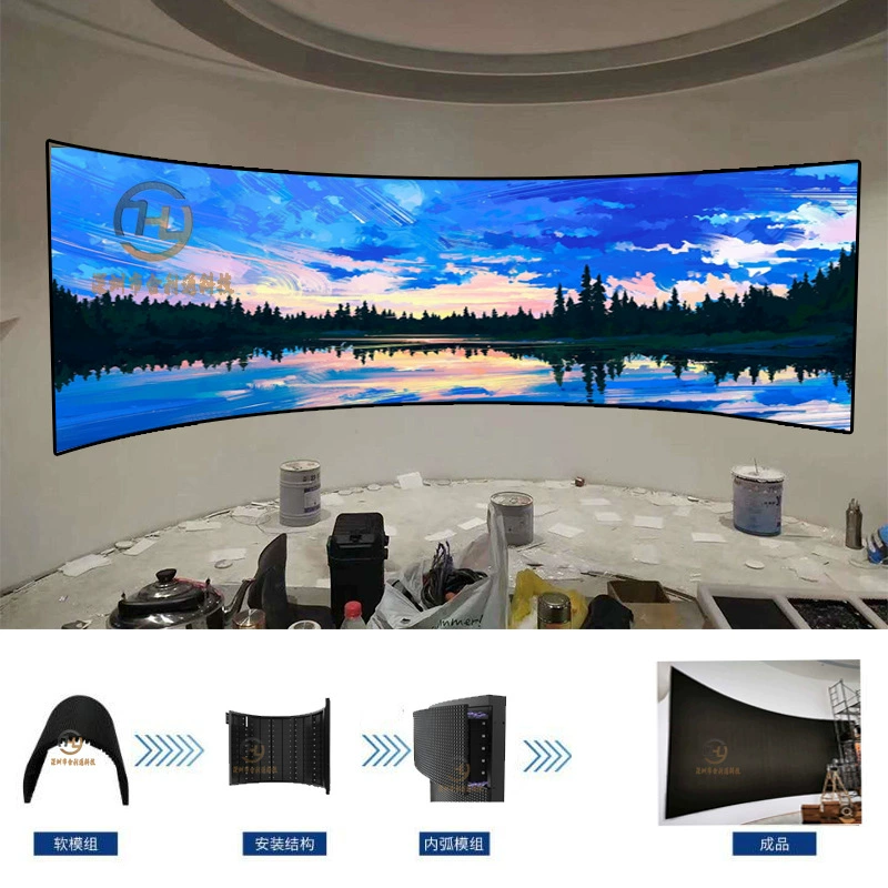 LED высокодефинишный полноцветный модуль LED-дисплей на открытом воздухе гибкий мягкий экран P1.2 P1.5 P1.8 P2.5 P3 P4
