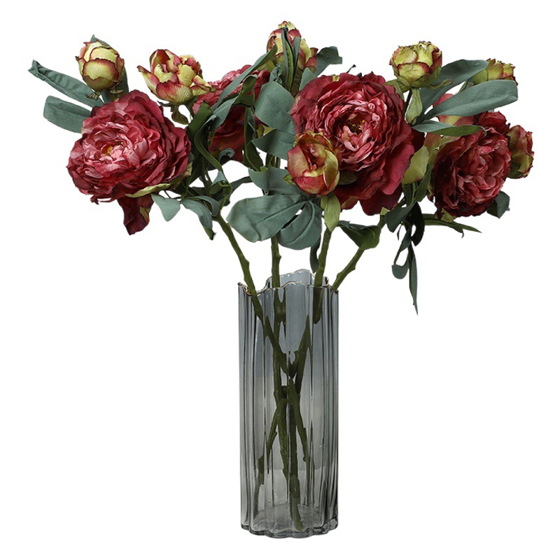 Languifang de alta gama de 28 capas al horno peonía hogar sala de estar decoración de flores falsas decoración de la boda flor artificial al por mayor