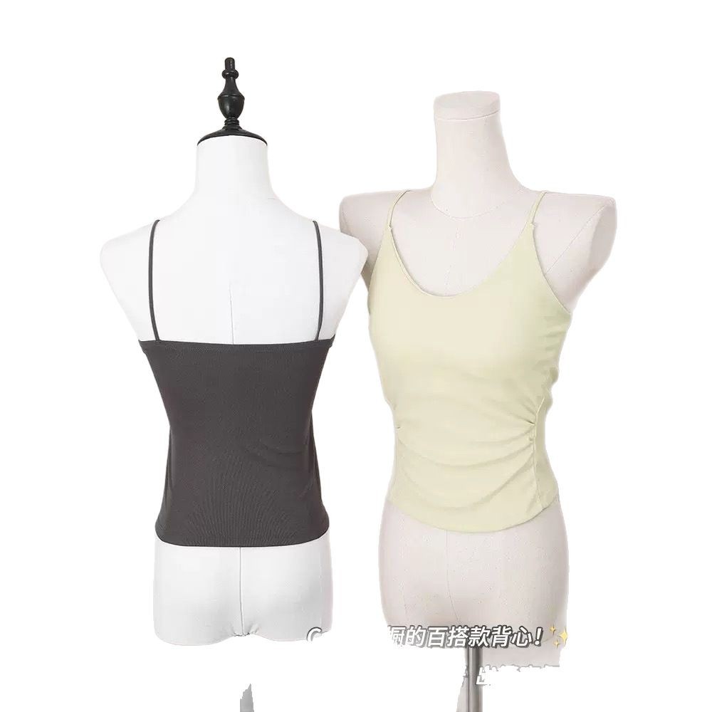Chaleco nuevo estilo eslinga todo fósforo ropa exterior con almohadilla para el pecho pliegues simples de alta gama moda chica caliente base hermosa espalda tubo superior mujer