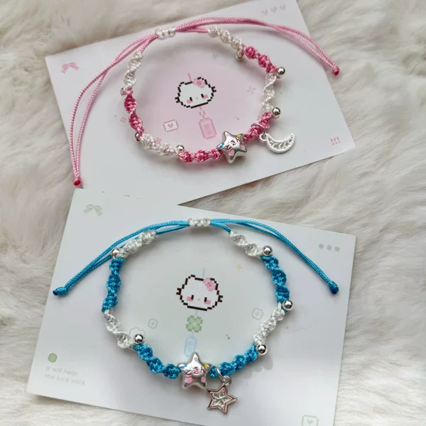 New Exquisite Handmade Little Star Couple Braided Bracelet, Sweet and Good-Looking Bestie Bracelet as a Gift for Your Girlfriend