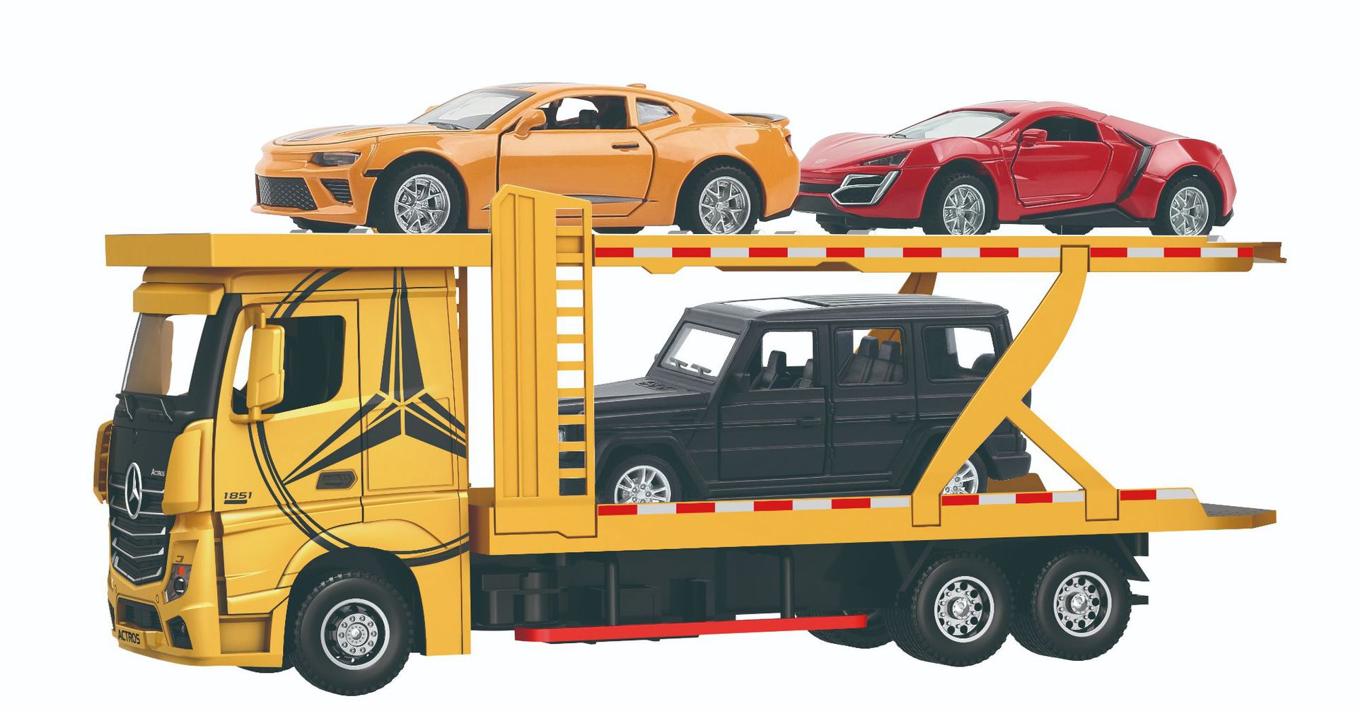 Hengteng aleación modelo de coche 1:24 Dapeng transporte remolque sonido y luz contenedor juguete coche música modelo Decoración