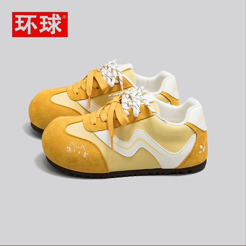 Universal Yellow Loose-Fit Women's German Training Shoes 2026 Summer New Popular Model Comfortable Durable Height-Increasing Soft Sole Sneakers Universal Yellow Loose-Fit Women's German Training Shoes 2026 Summer New Popular Model Comfortable Durable Height-Increasing Soft Sole Sneakers