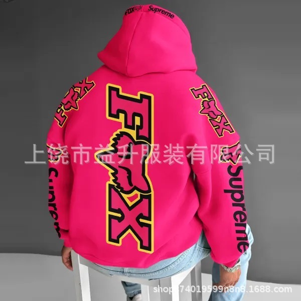 2025秋季新款 热销FOX狐狸跨境潮牌连帽卫衣男女秋冬款连帽衫|undefined