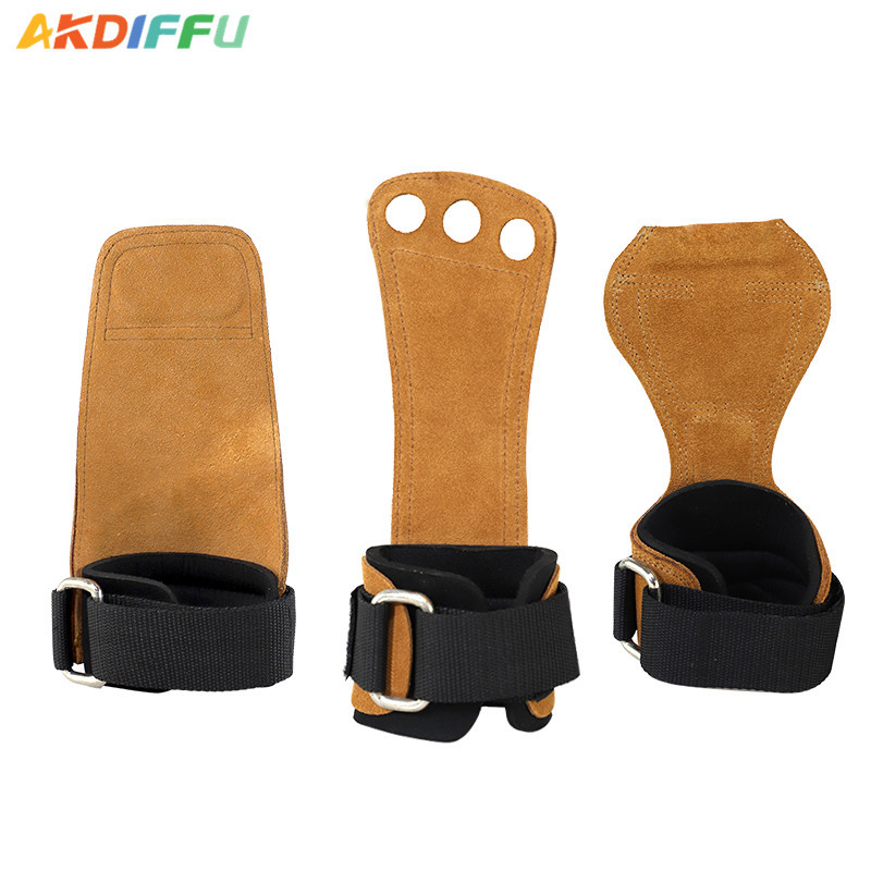 Fitness protección de la palma levantamiento de pesas solo barras paralelas guantes tirón duro pull-up protección de la palma no es fácil deslizar correa de refuerzo de piel de vaca