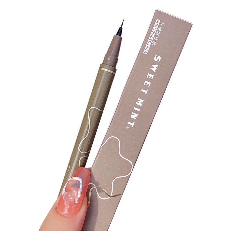Makeup Sweet Mint Slim Eyeliner Waterproof and Sweatproof Long-Lasting Non-Smudge Brown Liquid Silkworm Pen Wholesale