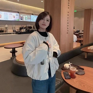 爆款高级感圆领轻薄棉服外套女2025年秋冬季时尚洋气休闲韩版上衣