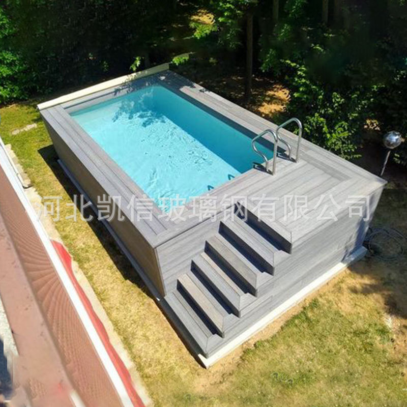 Piscina de madera Mini vacaciones al aire libre Jacuzzi y spa de natación Pequeña piscina interior de fibra de vidrio