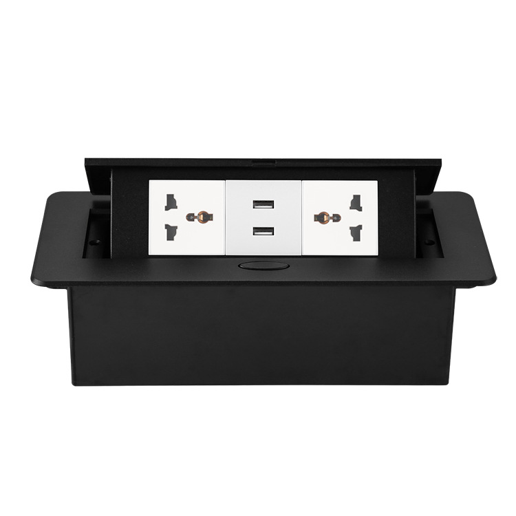 Multifunctional universal three-hole power socket cross-border pop-up universal hidden pop-up desktop socket