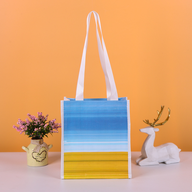 pp手提编织购物袋定 制覆膜塑料彩印商场编织袋广告蛇皮袋