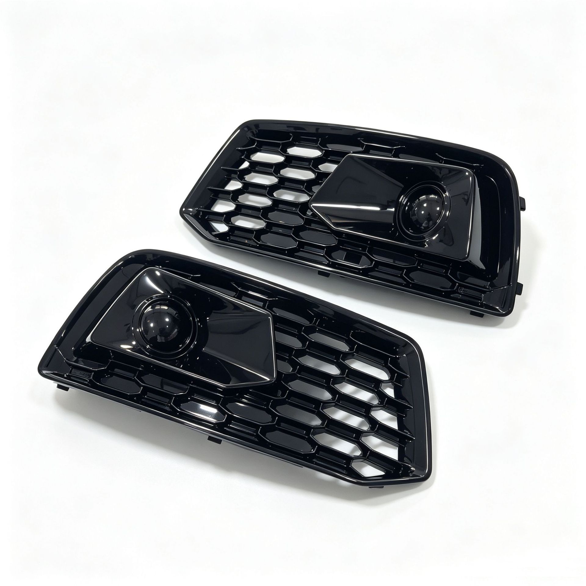 Applicable to 2018 2019 2020 Audi Q5 Fog Light Frame Grille Modification Rsq5 Mesh Glossy Black Non Sline