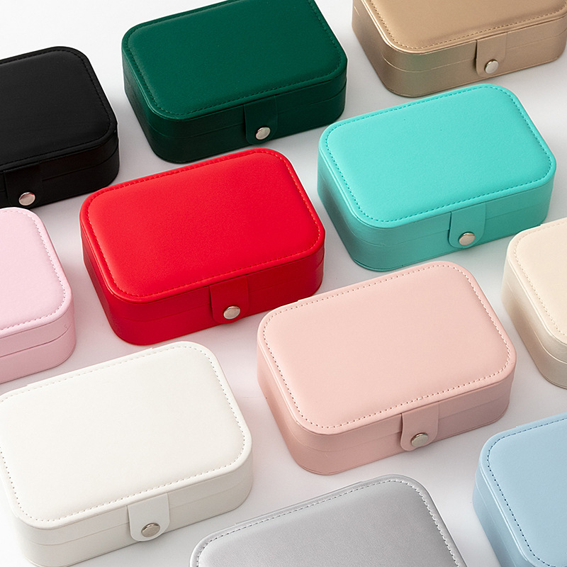 Caja de joyería de alta calidad simple, pendiente, collar, anillo, caja de almacenamiento al por mayor, caja de almacenamiento de joyería antioxidante portátil de doble capa