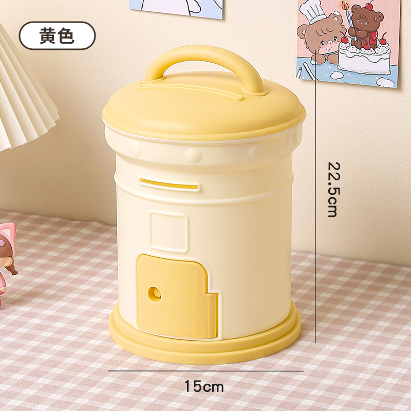 El buzón lindo de los niños de año nuevo ahorra dinero, la lata de plástico ahorra dinero, la mini lata de buzón para niñas adultas