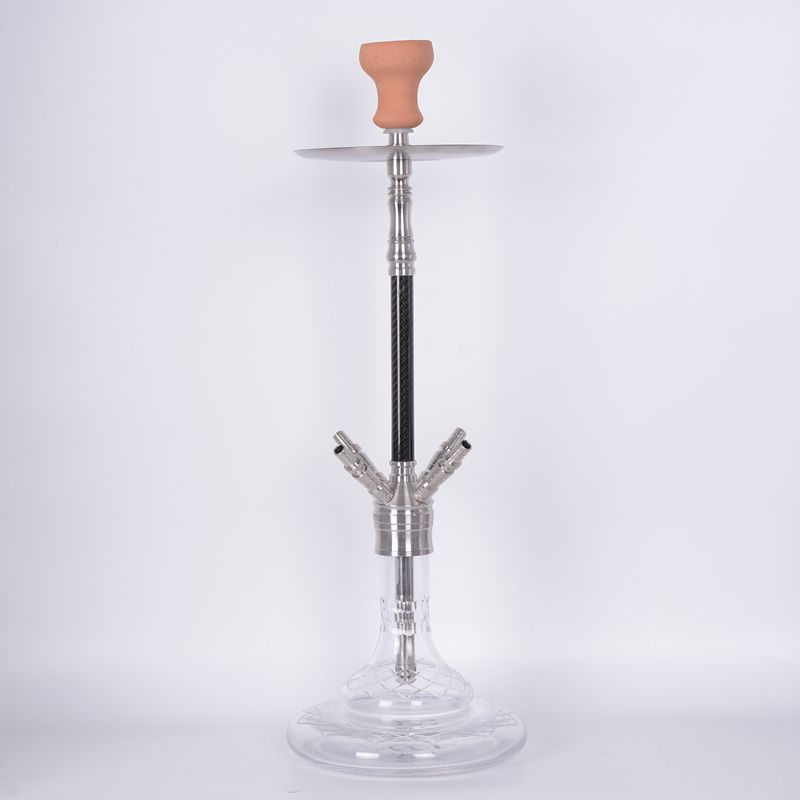大烟雾四管铝合金不锈钢炭纤维配烟锅硅胶管水烟壶全套hookah
