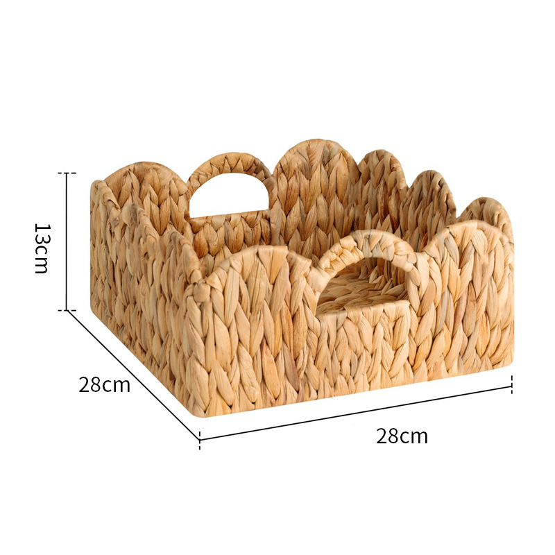 Cesta de almacenamiento de tela de paja de calabaza de agua personalizada de espejo, cesta de almacenamiento de tela de caña plegable, mesa de cocina, cesta de almacenamiento de bocadillos