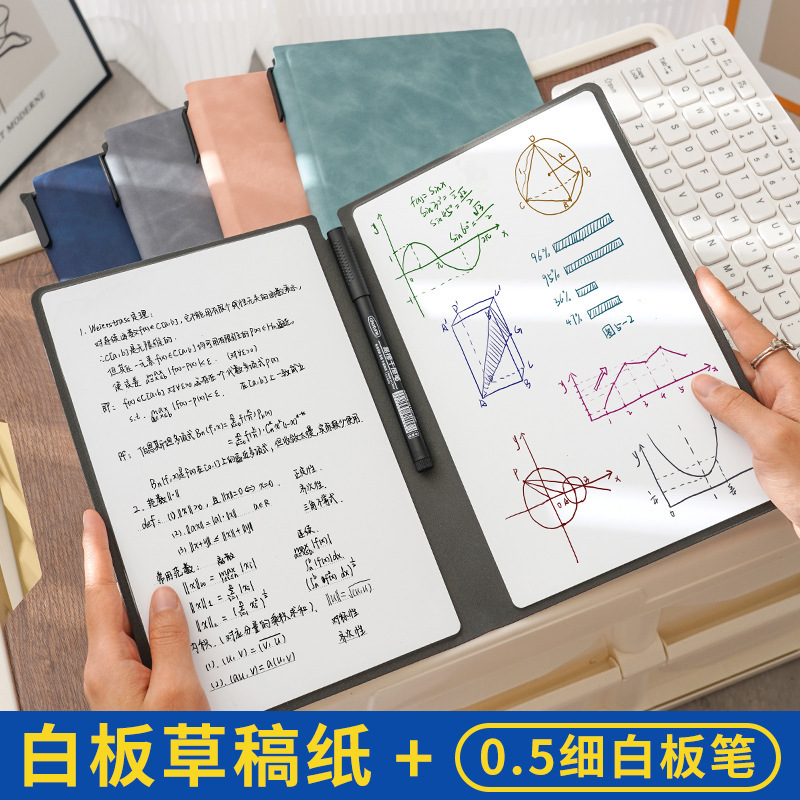 消去可能な A5 小さなホワイトボード ドラフト ノート レザー ライティング ボード デスクトップ メモ帳 ロゴを印刷可能|undefined