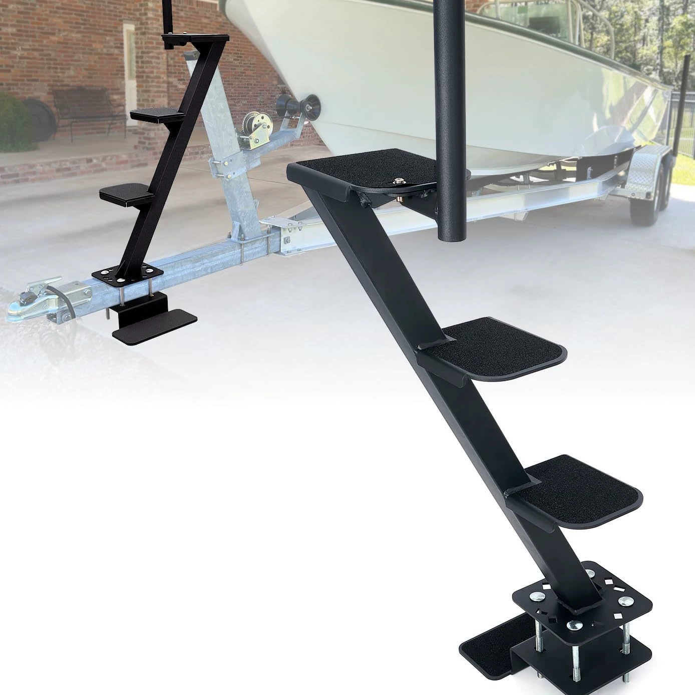 Heavy non-slip marine safe trailer, work handle
